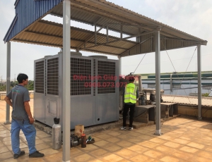 Xử lí xì hệ thống chiller 48HP